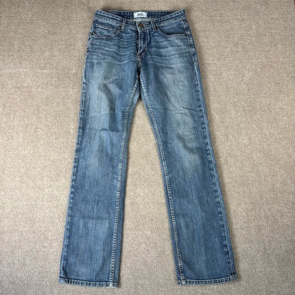 PAIGE Jeans Womens Size 29‎ Blue Medium Wash Straight Leg 5-Pocket Button